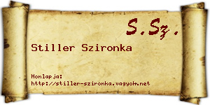 Stiller Szironka névjegykártya